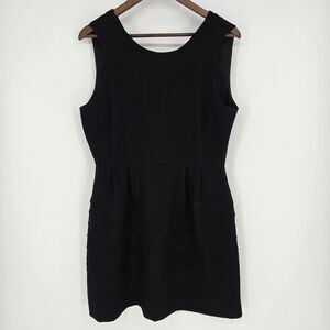 Madewell Midnight Mini Dress Brushstroke Black Pleats Sleeveless 12